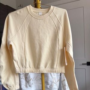 lululemon athletica Buttercream scuba cropped Sweatshirt